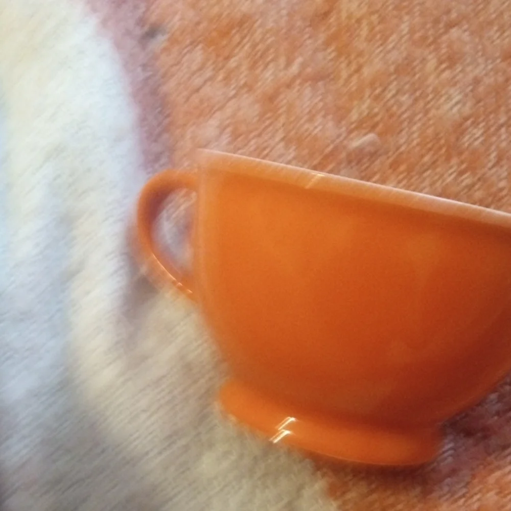 Pier 1 Imports Orange Stoneware Tea Cup